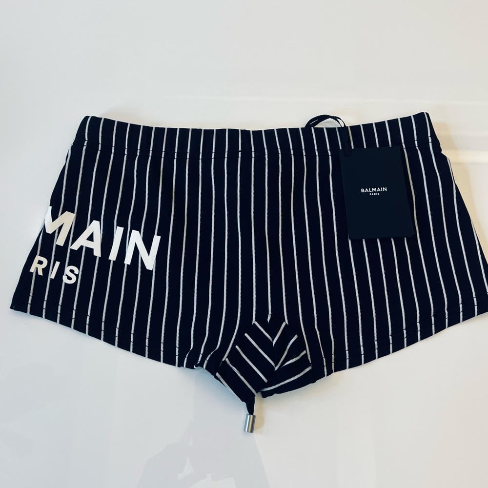 BALMAIN**Men’s Striped Swim Trunks***Medium $425 - Picture 4 of 4